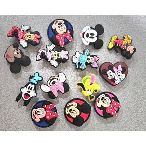 Disney Mickey & Minnie Mouse Shoe Charms 14 Pieces Mixed Lot NWOTS